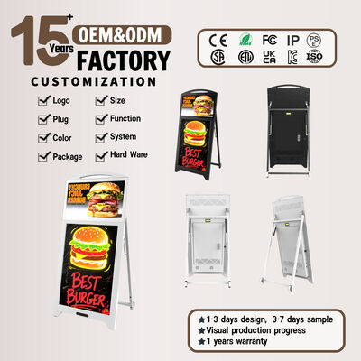 Qualität  Floor Standing Android Digital Advertising Display 21.5 Inch with LED Fluorescent Writing Board usine