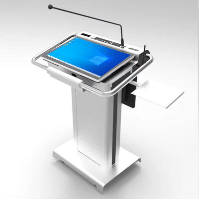 Wireless Multimedia Podium mit Mikrofon und Lautsprecher 32" Frontbildschirm