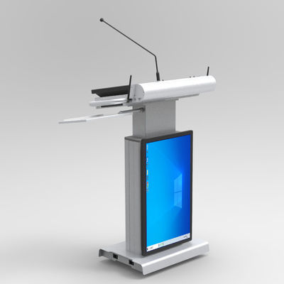 Wireless Multimedia Podium mit Mikrofon und Lautsprecher 32" Frontbildschirm