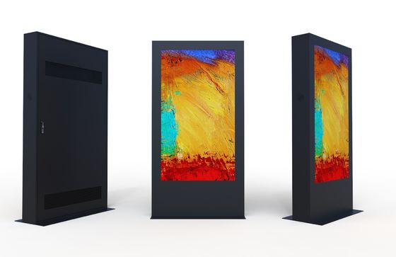 Hohe Helligkeit Wasserdichtes Digital Signage Touchscreen Werbung LED-Display Boden Stehendes Außenkiosk