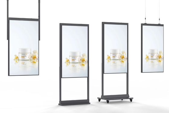 Hängende LCD-Anzeige Werbebildschirm Digitale Schaufensterbildschirme