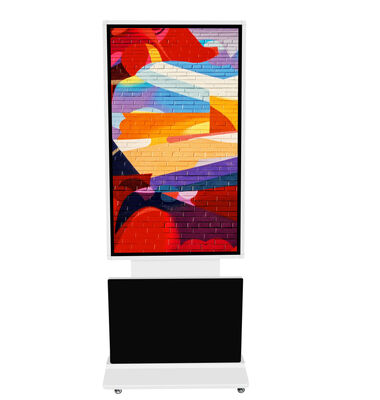 55-Zoll-Rotations-Flächen-Stand-Touchscreen-Kiosk mit Win 10-System und 350 Cd/m2 Helligkeit