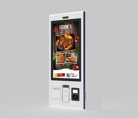 Interaktiver Selbstbedienungskiosk 21.5 32 Zoll Boden Stehender Touchscreen POS Drucker Kiosk