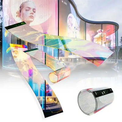 Flexible LED-Film-Bildschirm biegbare transparente Anzeige mit IP65-Wasserdichtheit für Ausstellungen/Werbeflächen/Einzelhandelslösungen
