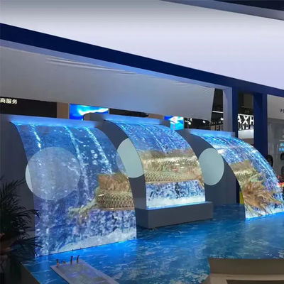Verbeugbarer transparenter LED-Displayfilm IP65 Rated 5000nits Helligkeit Ultra-dünn 3,9mm Design Einfache Installation für gebogene Oberflächen