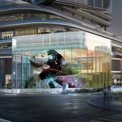 Anpassbare Glasvorhangwand LED-Displayfilm 3840Hz Erfrischungsrate Energieeinsparung Hohe Helligkeit 5000nits Videowand
