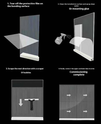 Anpassbare Glasvorhangwand LED-Displayfilm 3840Hz Erfrischungsrate Energieeinsparung Hohe Helligkeit 5000nits Videowand