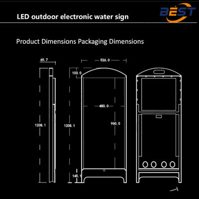 Outdoor P2.5 Portable LED Signage mit 10H Batterie 4500Nits IP65 wasserdicht für kommerzielle Werbung