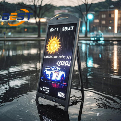 Digitale Menüplatte für den Außenbereich mit Batterie 4500Nits IP65 wasserdicht & breiter Temperaturbereich -25°C~55°C