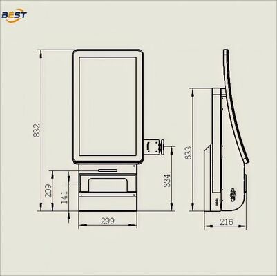 Wandmontiertes Selbstbedienungs-Bestellkiosk mit 10-Punkte-Capacitive Touch und Android-POS-System für Restaurants