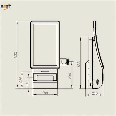 Wandmontierter Self-Service-Bestellkiosk mit POS-System für Bar Restaurant Einzelhandel Android