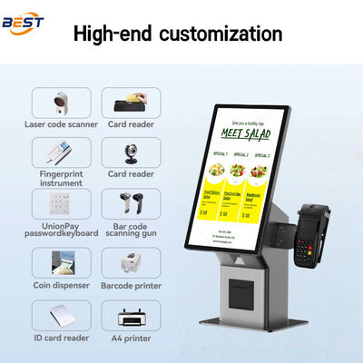 21.5-Zoll-kapazitiver Touchscreen Digitale Menüplatte mit thermischem Druck und Farb-LCD für Restaurants