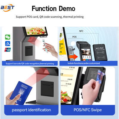 21.5-Zoll-kapazitiver Touchscreen Digitale Menüplatte mit thermischem Druck und Farb-LCD für Restaurants