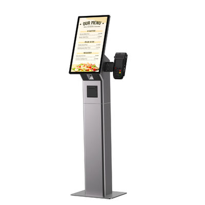 21.5 Zoll Kapazitiver Touchscreen Selbstbedienungs-Bestellkiosk mit Android / Windows-Betriebssystem und Barcode Scanner & Quittungsdrucker