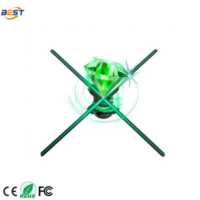 Interaktiver 3D-rotierender LED-Hologramm-Fan, Fernbedienung 15 Zoll Holografie-Display-Fan