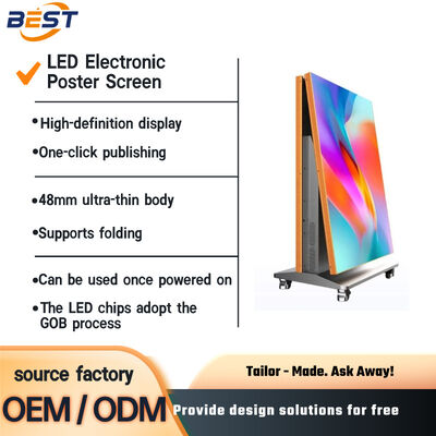 Foldable Indoor LED Poster Screen P2.5 3840x2160 1300cd/m2