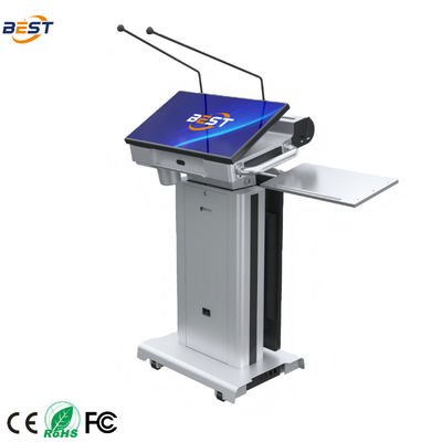 150mm Max Lifting Height Smart Podium mit 10-40° verstellbarem Bildschirmbereich und optional 32 Zoll Smart Kiosk Screen
