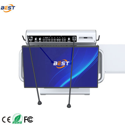Elektrisch betriebenes Multimedia-Podium mit maximaler Hubhöhe von 150 mm und optionalem 32-Zoll-Smart-Kiosk-Bildschirm