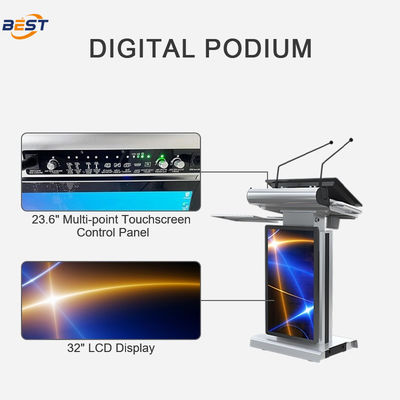150mm Max Lifting Height Smart Podium mit 10-40° verstellbarem Bildschirmbereich und optional 32 Zoll Smart Kiosk Screen