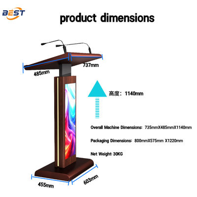 Digitale Podium Smart Lectern mit 21,5 Zoll Display Multi Points Folie Touch und Werbe-TV-Display-Bildschirm