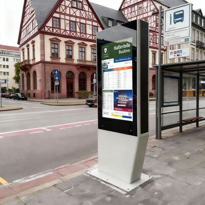 Außen-LCD-Display mit 2500 Nits hoher Helligkeit IP65 wasserdicht und 10-Punkte-Kapazität-Touch für Digital Signage