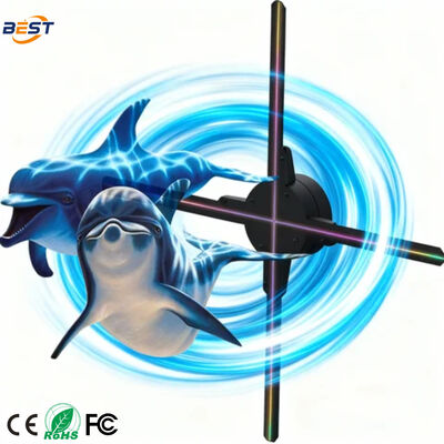 LED-Hologramm-Fan mit 768 LED-Lampenperlen, 3740 Nit Helligkeit und 176° Betrachtungswinkel für Innenanwendungen