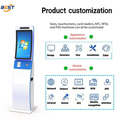 1920X1080 Auflösung Selbstbedienung Bestellkiosk mit Kapazitiv Touch 10-Punkte und modulare Add-Ons