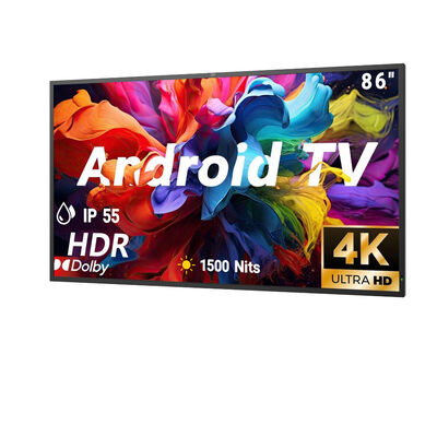 IP55/IP66 wasserdichter Outdoor-Fernseher mit 4K-Ultra-HD-Auflösung und 1500–3000 Nits hoher Helligkeit für kommerzielle Anzeige