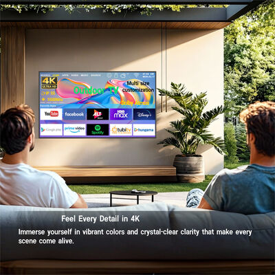 IP55/IP66 wasserdichter Outdoor-Fernseher mit 4K-Ultra-HD-Auflösung und 1500–3000 Nits hoher Helligkeit für kommerzielle Anzeige