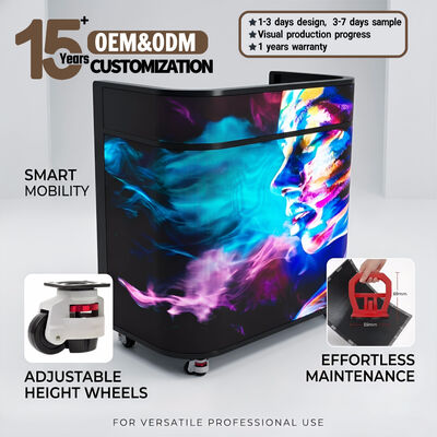 Gekrümmter anpassbarer GOB LED Empfangstresen mit verstellbarer Höhe für Unternehmen