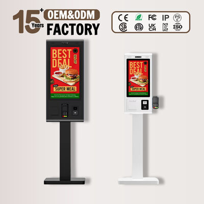 21.5 bis 32 Zoll Bildschirmgröße Selbstbestellkiosk inklusive 10-Punkte PCAP Touchscreen und Touchscreen-Schnittstellen-Technologie