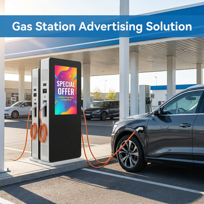 55" Outdoor-Ladestation Anzeige mit 2000nit hoher Helligkeit IP55 bewertet und anpassbare Größe