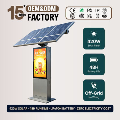 Solarbetriebenes LED-Werbedisplay | 1500–2000 nit Sonnenlicht lesbar