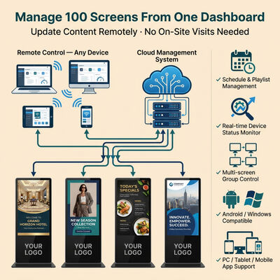 4K UHD-Digital Signage im Innenbereich mit LG A-Grade IPS-Panel und Cloud CMS Remote Management
