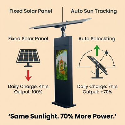 Solar Tracking Digital Signage | Automatische Sonnenverfolgung | IP65 | Off-Grid