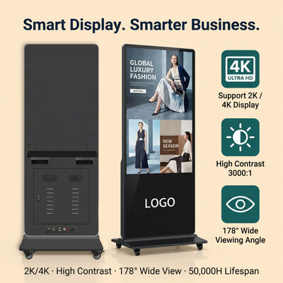 55 Zoll Indoor LCD Digital Signage Touchscreen Totem Kiosk mit Android OS 500 Cd/m2 Helligkeit