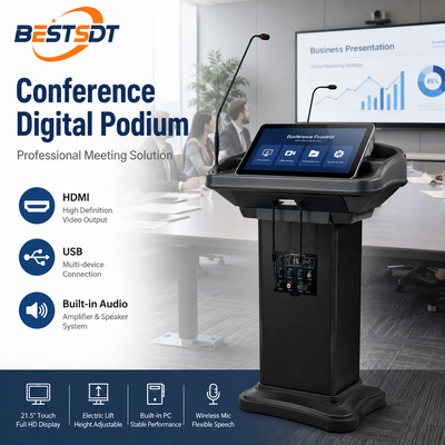 SDT 500Y 21,5 Zoll Smart Digital Podium Elektrisch Flip Touch Screen Gänsehals Mikrofon Multimedia-Lektorat