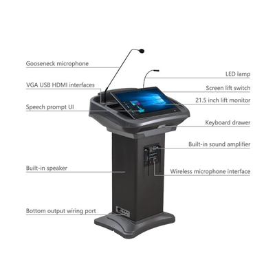 Lehrpodium 21,5 Zoll Interaktiver Touchscreen Split-Screen-Software Integriertes Multimedia-Klassenzimmer