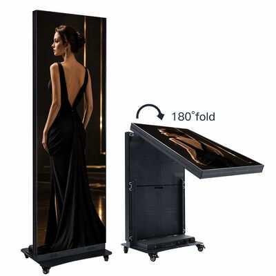 P1.53 Portable Foldable LED Poster Display Pitch Indoor 640x1920mm Aluminiumlegierte Stehbank