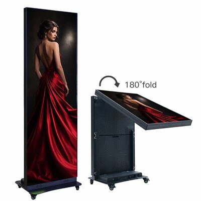 P1.86 Portable Foldable LED Poster Display Indoor 640x1920mm Aluminium Alloy Standee