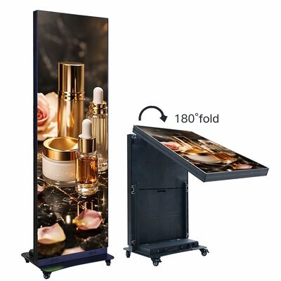 P2.0 Tragbarer, faltbarer LED-Posterständer für den Innenbereich, 640 x 1920 mm, Standee aus Aluminiumlegierung