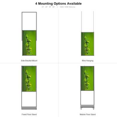 High Brightness 3000 Nits Dual Face Digital Signage Display 55 Inch Auto Light Sensor 7x24H Advertising Screen