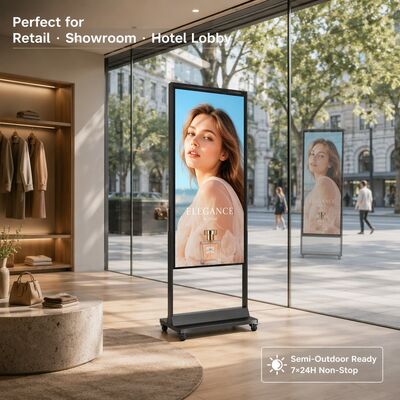 Dual Sided Independent Display 3000 Nits High Bright 700 Nits Standard 43 55 65 Inch Showcase Window Signage OEM ODM