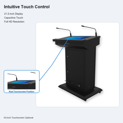 Standfläche Digital Lectern 43 Zoll Front Display 21,5 Zoll Touchscreen für Trainingsräume