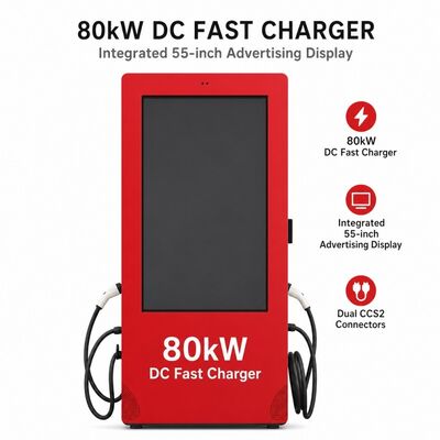 80kW DC Schnellladestation CCS1 CCS2 Outdoor LCD Werbedisplay OCPP 1.6J 150-1000V