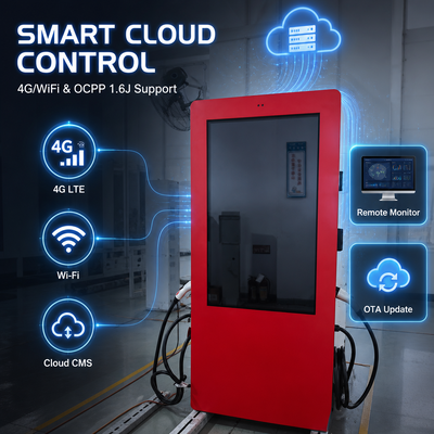 19,2kW AC Level 2 EV-Ladegerät SAE J1772 Außen-LCD-Werbedisplay OCPP 1.6J 80A US-Standard