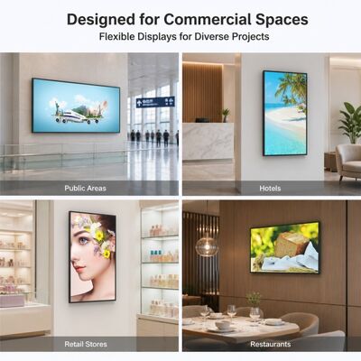 43 49 55 65 75 Zoll Wandmontierte Lichtbox Bildschirm 4K Android Werbebildschirm 2000 Nits