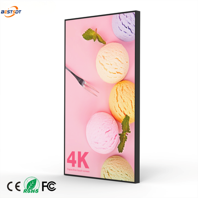 43 49 55 65 75 Zoll Wandmontierte Lichtbox Bildschirm 4K Android Werbebildschirm 2000 Nits