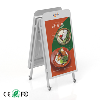 Outdoor Double Sided Floor Standing Display Screen 65 Inch 2500 Nits IP65 Waterproof Digital Advertising Signage