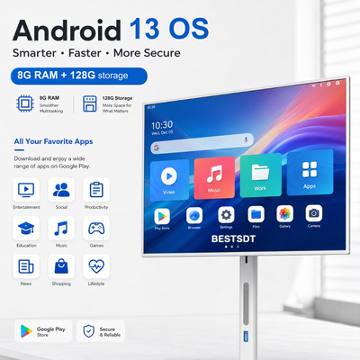 32 Zoll Android 13 Akkubetriebener mobiler Smart Screen Touch Digital Signage 4K IPS 8GB 128GB